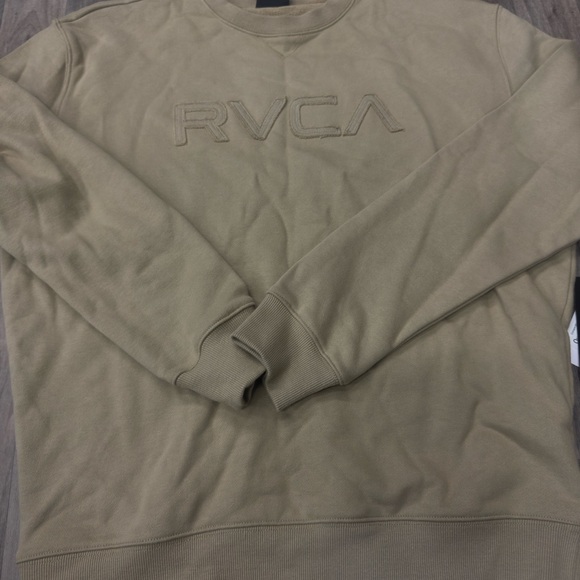 Men’s NWT RVCA Stitched Pullover Sweatshirt In Tan Size Small MSRP $70 - Picture 4 of 7